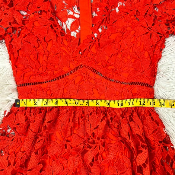 Bardot Red Ricko Fit and Flare Lace Dress - Picture 8 of 10